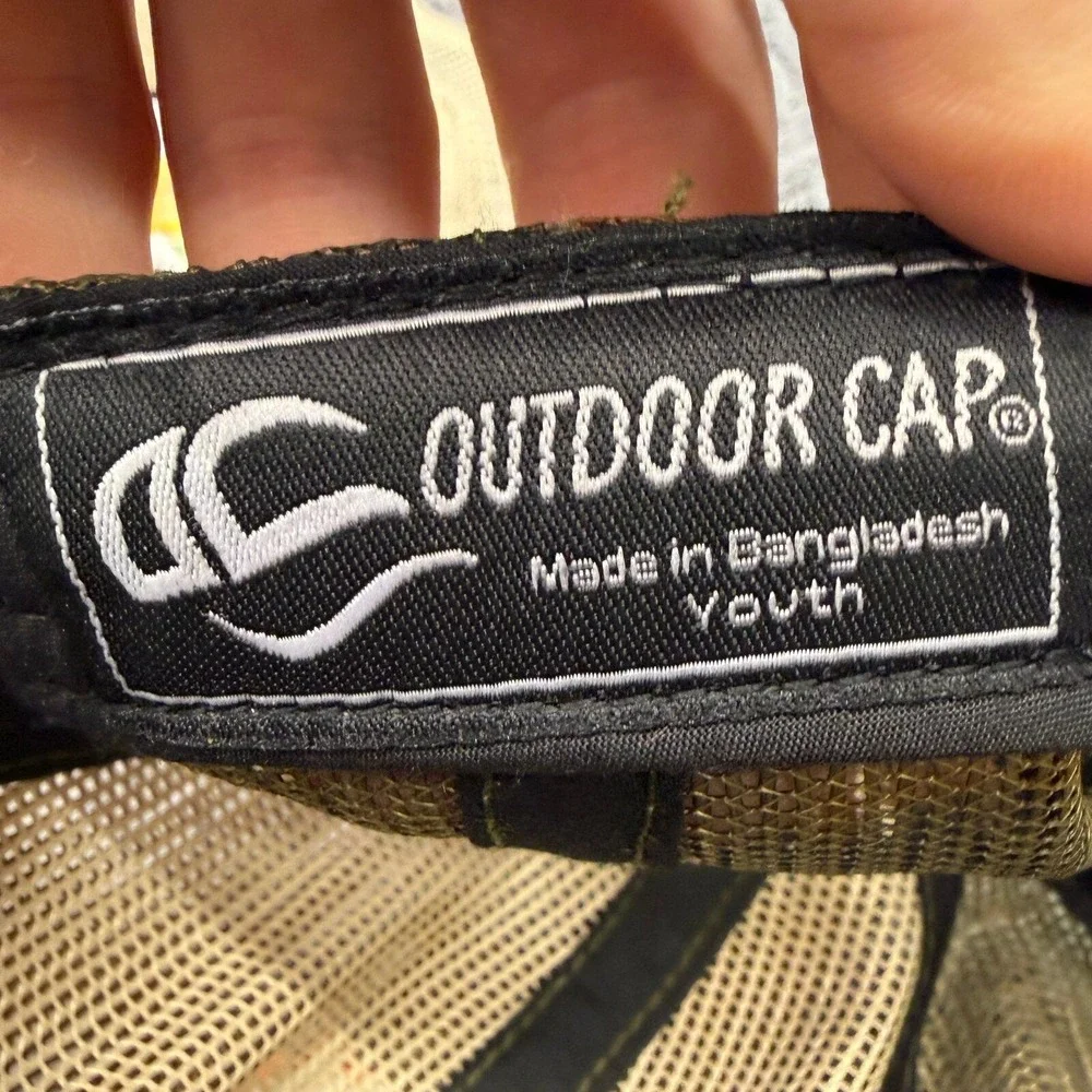 Outdoor Cap Trucker Hat Deer Buck Youth OSFA Camo Black Snapback Mesh